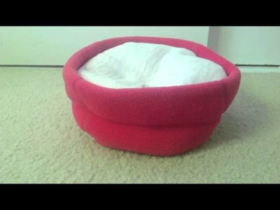 How to make a American Girl dog bed out of a beanie and blankets. Easy craft