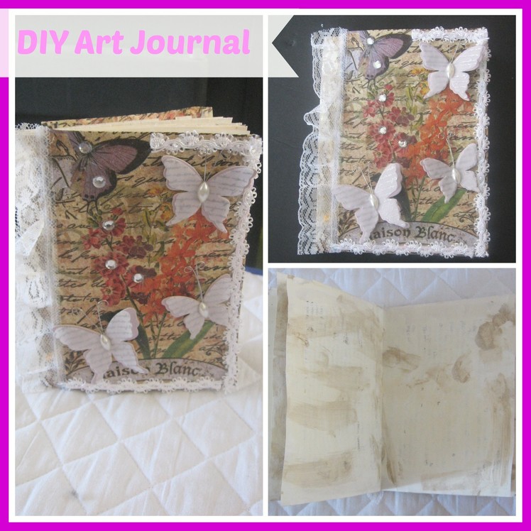 How to make a Handmade mini journal using glue binding. Mini Handmade Journals, Smash Books