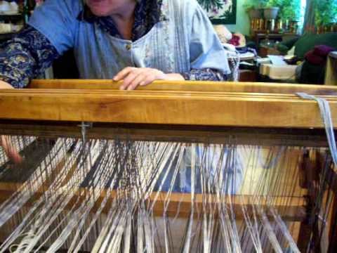 Nancy Today: (warp 7) How to thread heddles on a floor loom (weaving 7) ASMR weaving
