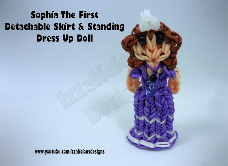 Rainbow Loom Princess Sofia Charm.Action Figure - Detachable Skirt.Standing Dress Up Doll - Gomitas