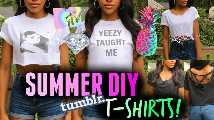 DIY Clothes for Summer! Easy No Sew Tumblr T-shirts for Teenagers!