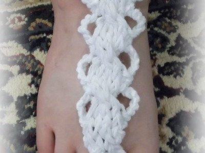 How to Loom Knit a Cabled Soleless Sandals