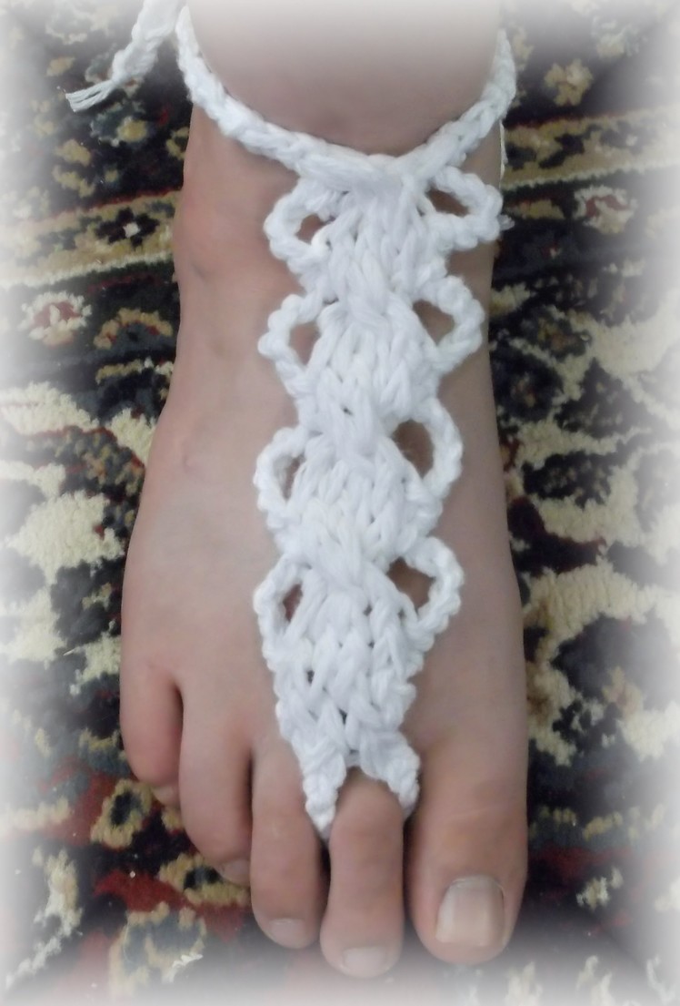 How to Loom Knit a Cabled Soleless Sandals