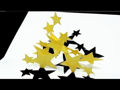 How to make Stars Pop Up Card | FREE Template - (Kirigami 3D) Dancing Stars Greeting Card!