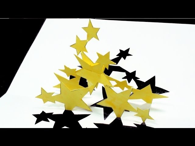 How To Make Stars Pop Up Card Free Template Kirigami 3d Dancing