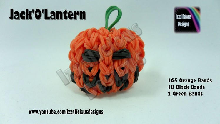 Rainbow Loom (Halloween) 3D Jack-O'-Lantern Pumpkin Head Charm - Gomitas