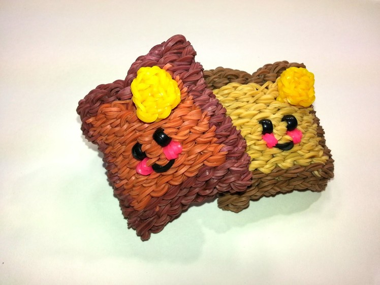 3-D Happy Toast Tutorial by feelinspiffy (Rainbow Loom)