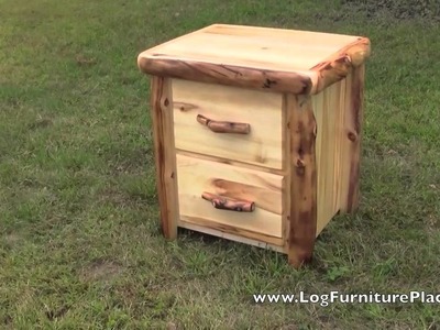 Aspen 2 Drawer Log Nightstand from the Beartooth Collection at JHE's Log Furniture Place