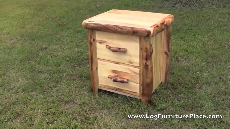 Aspen 2 Drawer Log Nightstand from the Beartooth Collection at JHE's Log Furniture Place