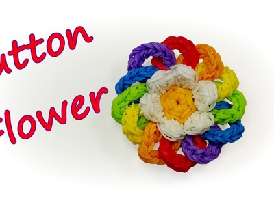 Button (pin back) Flower Tutorial by feelinspiffy (Rainbow Loom)