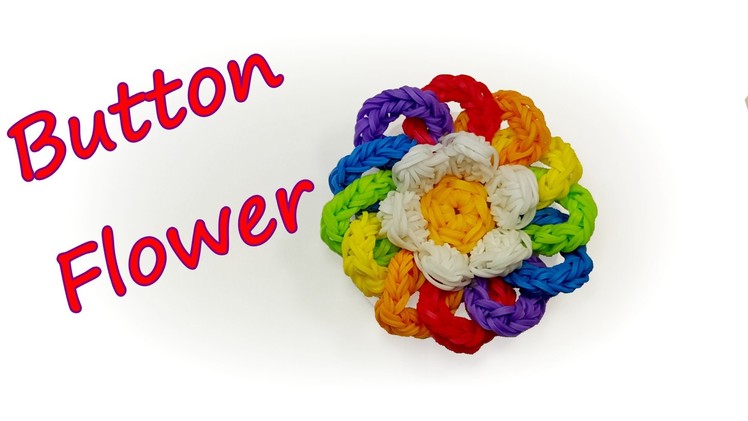 Button (pin back) Flower Tutorial by feelinspiffy (Rainbow Loom)