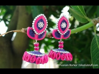 DIY Beautiful and Unique paper quilled jhumka, Paper quilling jhumka tutorial HD