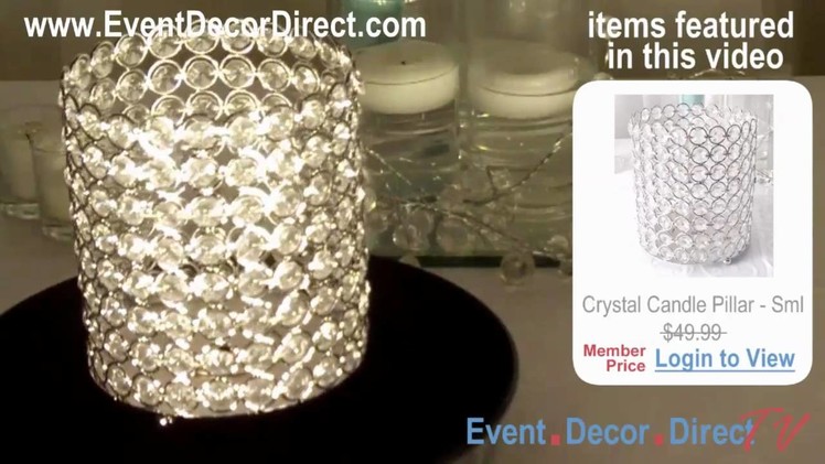 Event Decor Direct TV - Elegant 7" Crystal Pillar Candle Holder for Weddings & Events