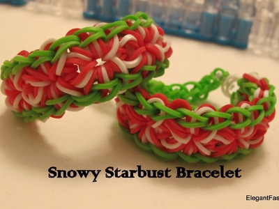 HD-Rainbow Loom Christmas Starburst in Snow Bracelet - How to