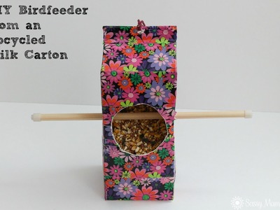 Milk Carton Craft: DIY Birdfeeder