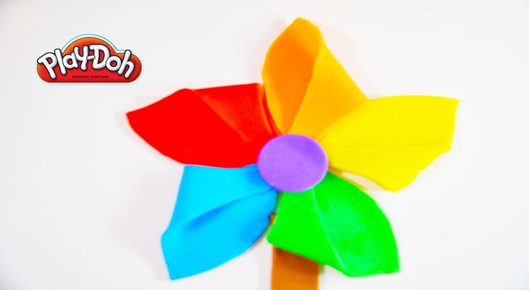 PIN WHEEL How to make a rainbow Pin wheel with PLAY DOH. Easy to make