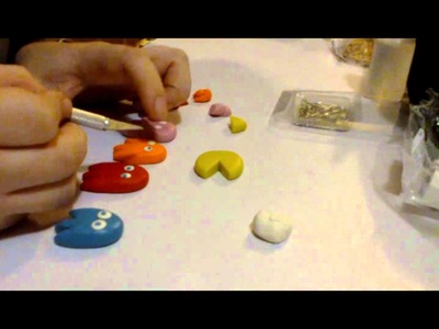 Polymer clay Pac Man magnets