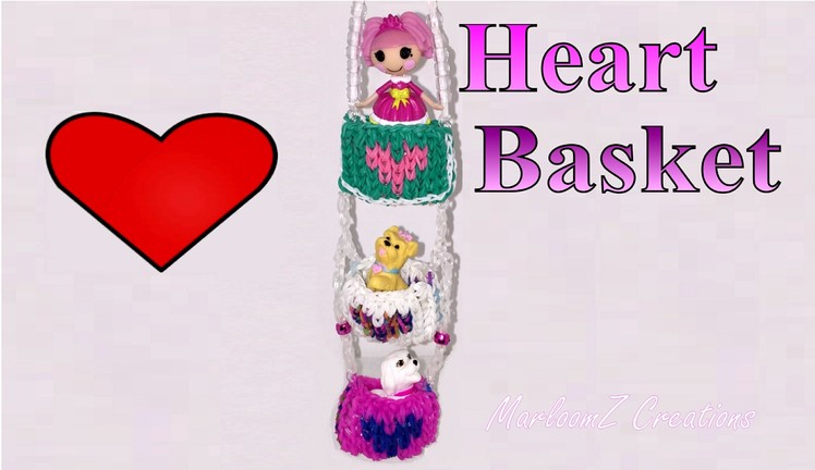 Rainbow Loom 3D Valentines Day Heart Basket - Mural