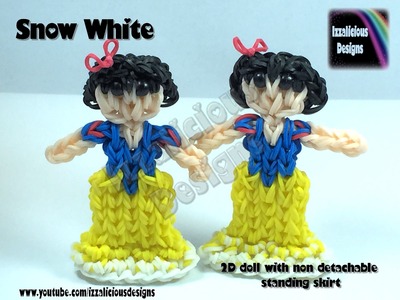 Rainbow Loom Snow White Princess Action Figure.Charm - 2D Standing Doll
