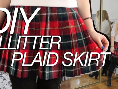 12 DAYS OF DIY | Plaid Glitter Skirt inspired by Saint Laurent