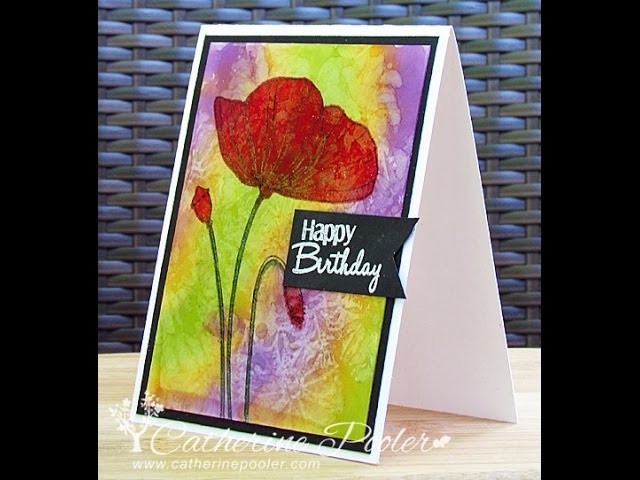 Alcohol Inks Background Card!  Part two with Catherine Pooler