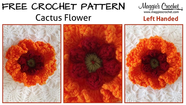 Cactus Flower Free Crochet Pattern - Left Handed
