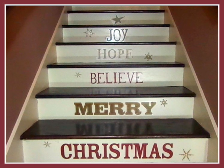 Christmas Home Decor Wall Decals on Staircase Make Big Impact