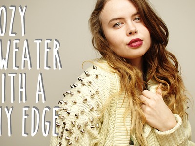 DIY studded shoulder sweater | Edgy chic ✂