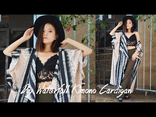 DIY Waterfall Sleeves Kimono Cardigan (ft. Tobi)