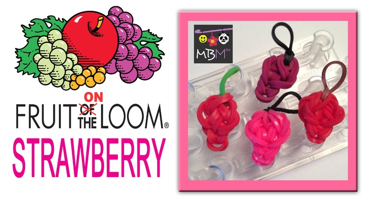 Fruit ON the Loom Charms - Strawberry Made on the Wonder Loom
