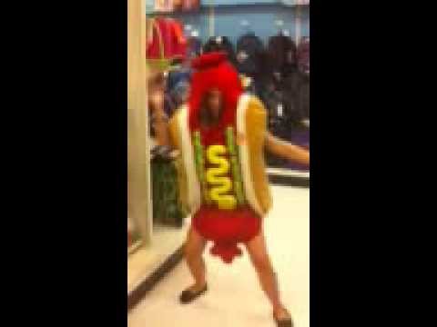 Funny dancing hot dog Halloween costume
