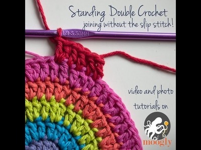How to Crochet: Standing Double Crochet (Left Handed)