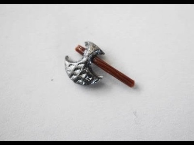 Miniature Executioner Axe For Nail Art.  Polymer Clay Tutorial