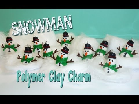 Snowman Polymer Clay Charm Tutorial