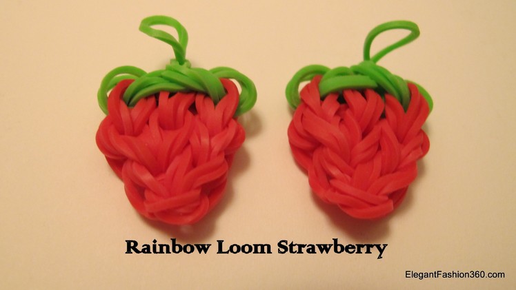 Updated: Rainbow Loom Strawberry Charm  - How to