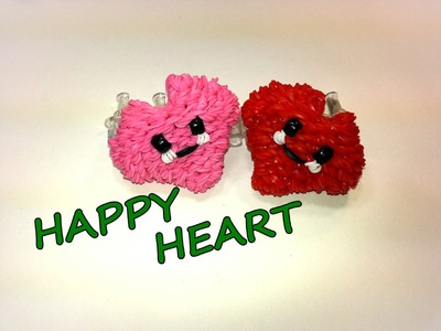 3-D Happy Heart Tutorial by feelinspiffy (Rainbow Loom)