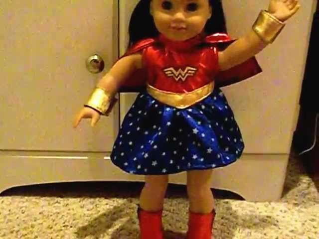 American Girl Doll Chrissa Dressed In Wonder Woman Costume!