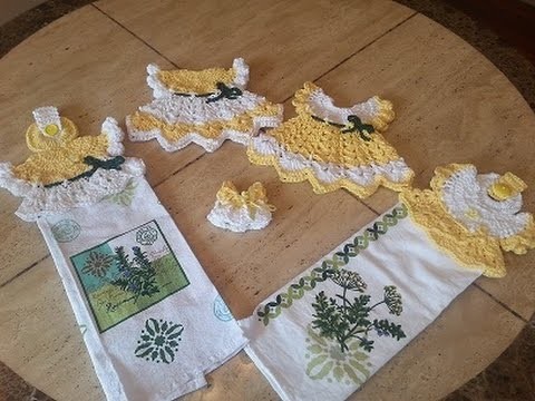 Crochet Sunshine Cottage Vintage Dress Towel Topper DIY tutorial