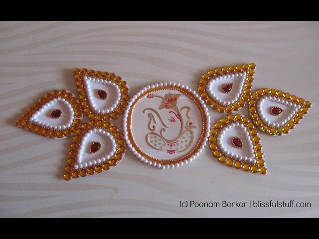 DIY Rearrangeable Kundan Rangoli form old greeting cards, How to recycle old greeting cards