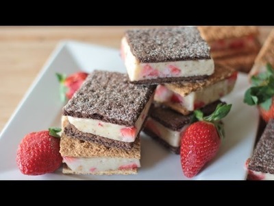 Healthy "Ice Cream" Sandwiches Recipe (Strawberry Banana)