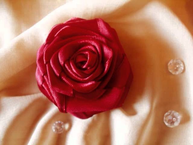 How to make a ribbon rose tutorial