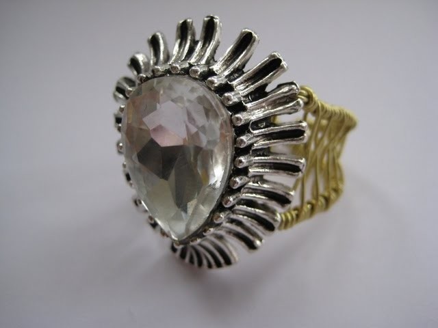 Jewelry makeover - Wire Wrap Ring using Findings