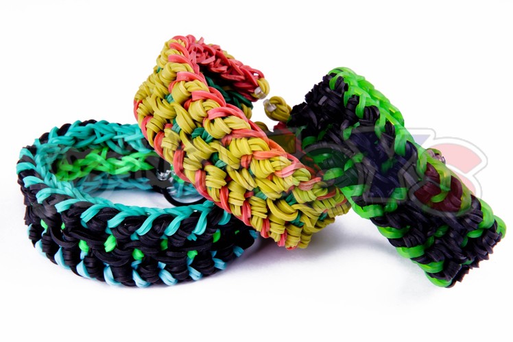 Military Bracelet - Triple Over and Under - Rainbow Loom Tutorial - Needs 2 Looms