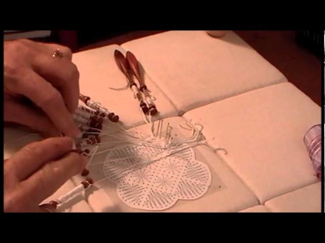 Nancy Today: How to make a bobbin lace fan 2 Tombolo ASMR Blen