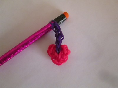 Rainbow Loom Heart Dangle Pencil Topper or Hugger Charm. Valentine's Day. Easy.