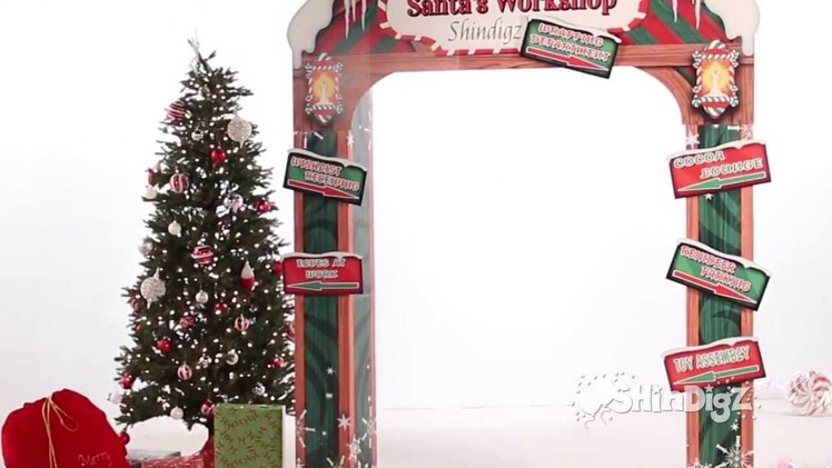 Santa's Workshop Personalized Arch - Party Supplies - Shindigz Christmas Decorations