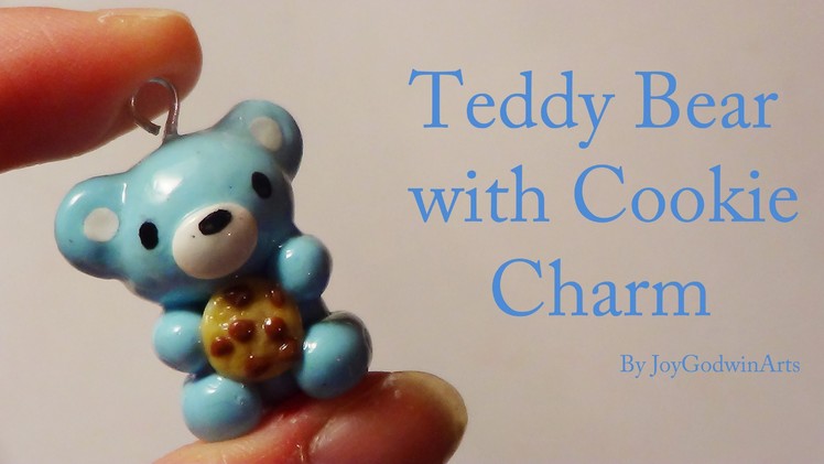 ♡ Teddy with a Cookie Charm ♡ - Polymer Clay {JoyGodwinArts} ❤