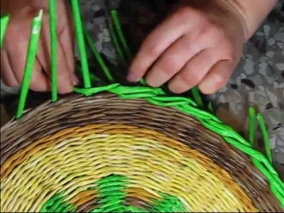 Woven newspaper basket. How to make edging.  Part 2.