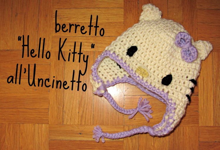 Berretto "Hello Kitty" all'Uncinetto