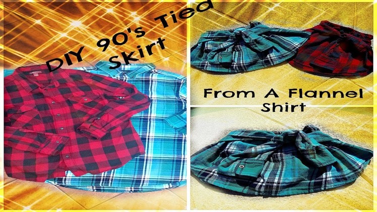 DIY 90's Tied Skirt From Men's Flannel | ShopWasteland Inspired